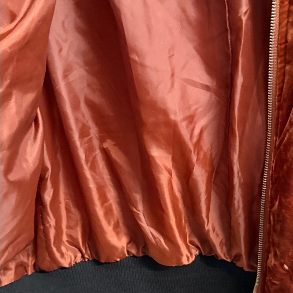 Velvet Bomber Jacket in Rust - Picture 5 of 6